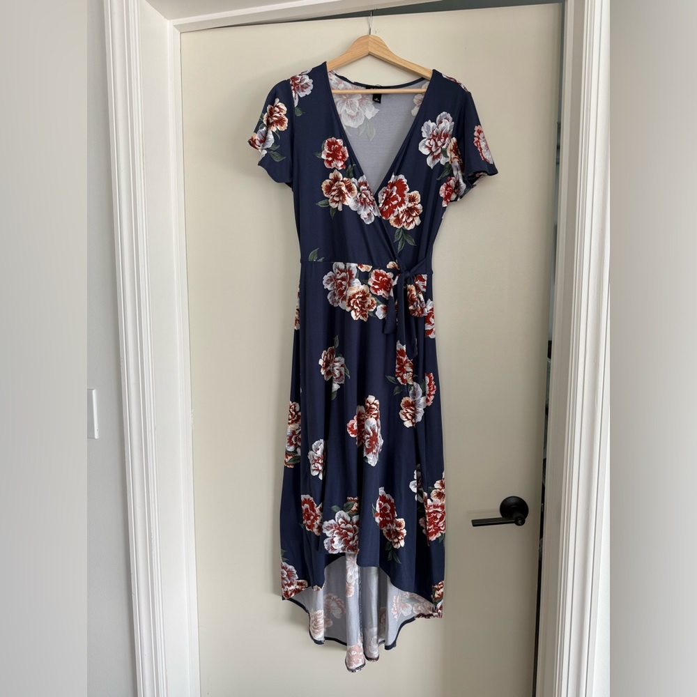 BCX high-low Navy Floral High Low Dress